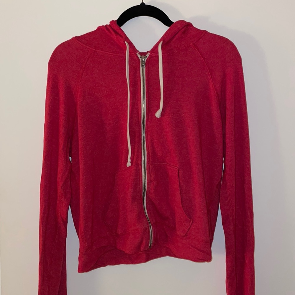 Abercrombie & Fitch lightweight zip up in red.